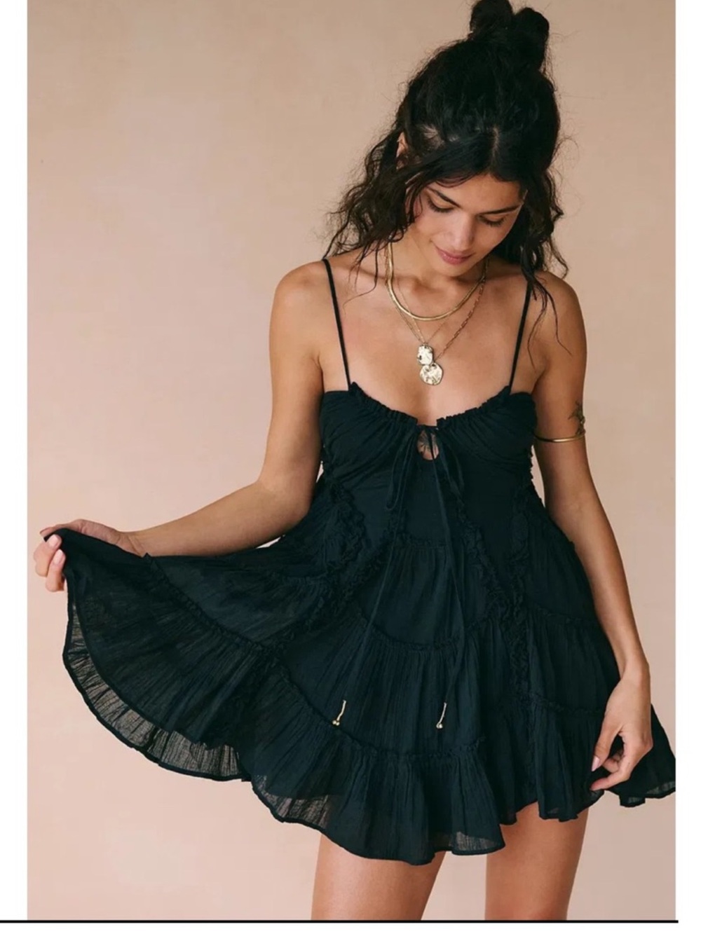 Free People Coconico Mini Dress in Black